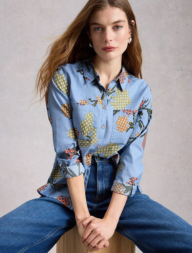 Shop Sophie Collared Organic Cotton Long Sleeve Shirt