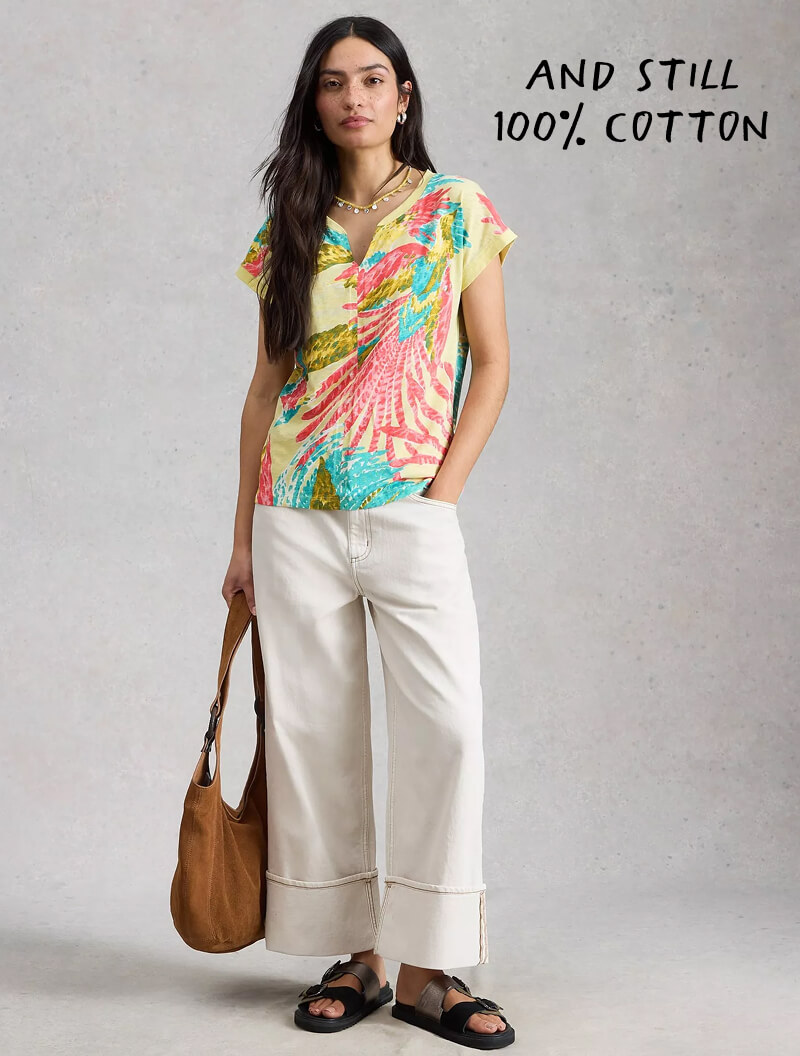 Shop Nelly Print Notch Neck Tee