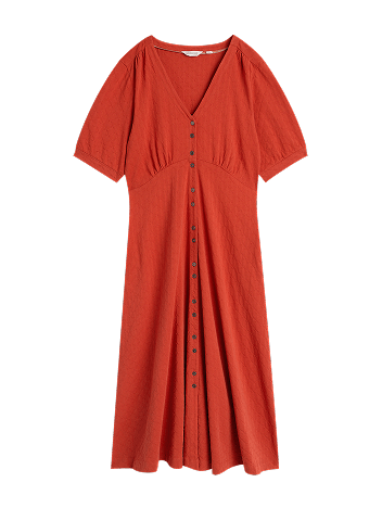 Shop Megan Button Jersey Midi Dress
