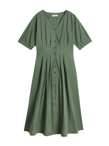 Shop Kate Button Through V Neck Midi Dress