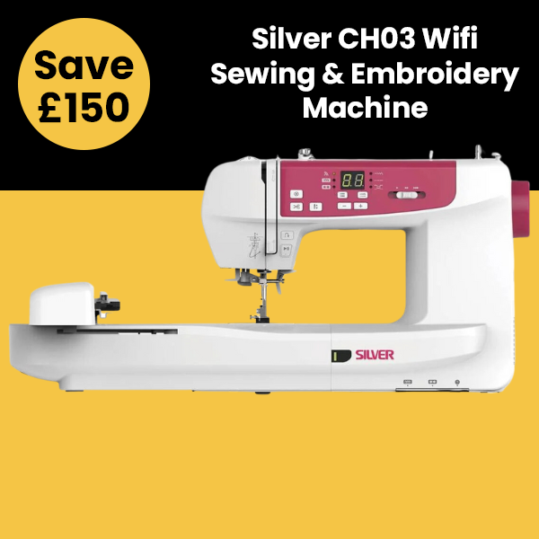 Save £150 on Silver Wifi Sewing and Embroidery Machine Image