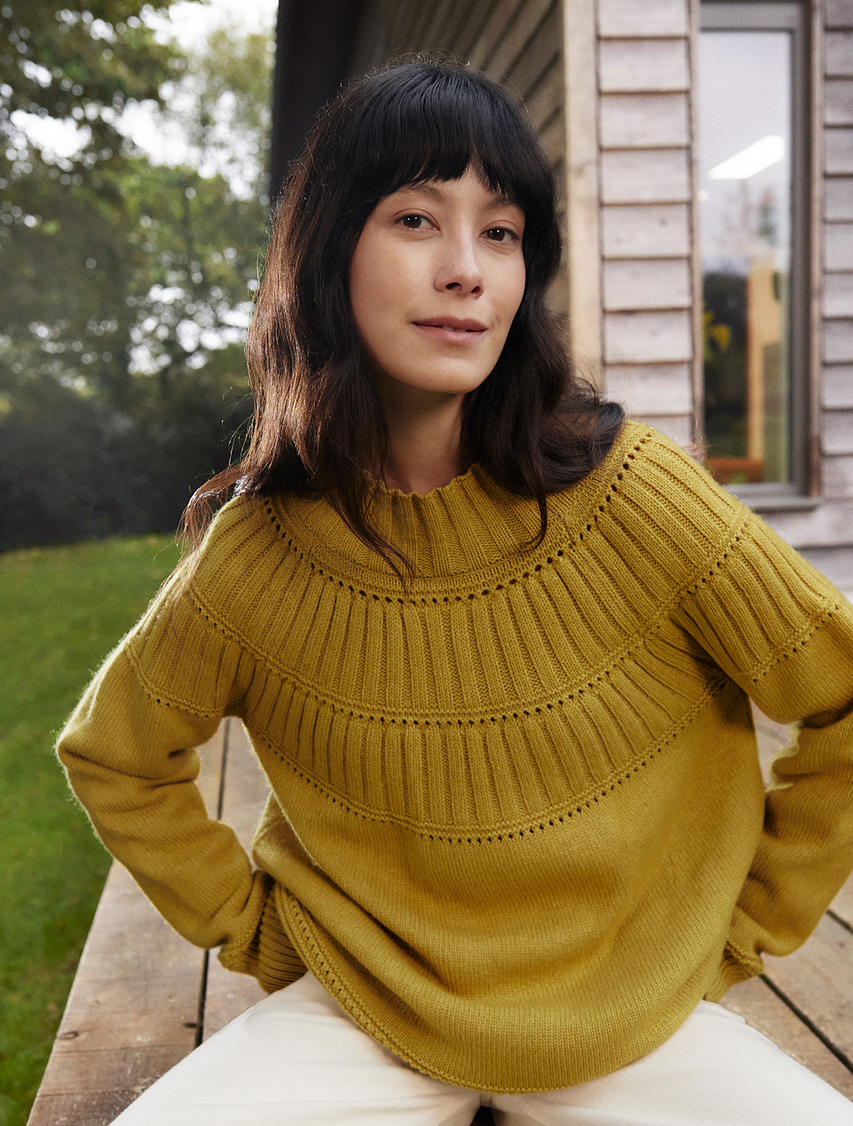 Textured Yoke Jumper