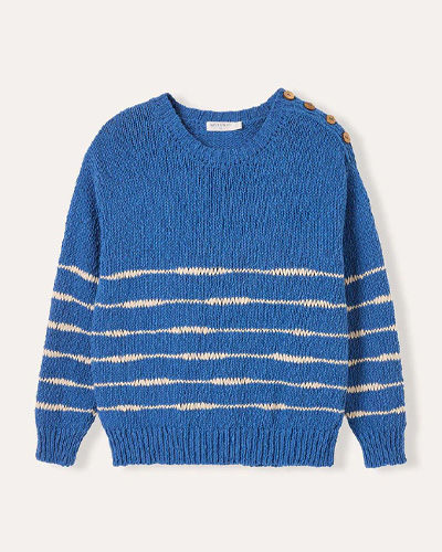 Linen Blend Drop Stitch Breton Jumper