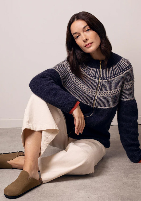 British Wool Yoke Stitch Cardigan