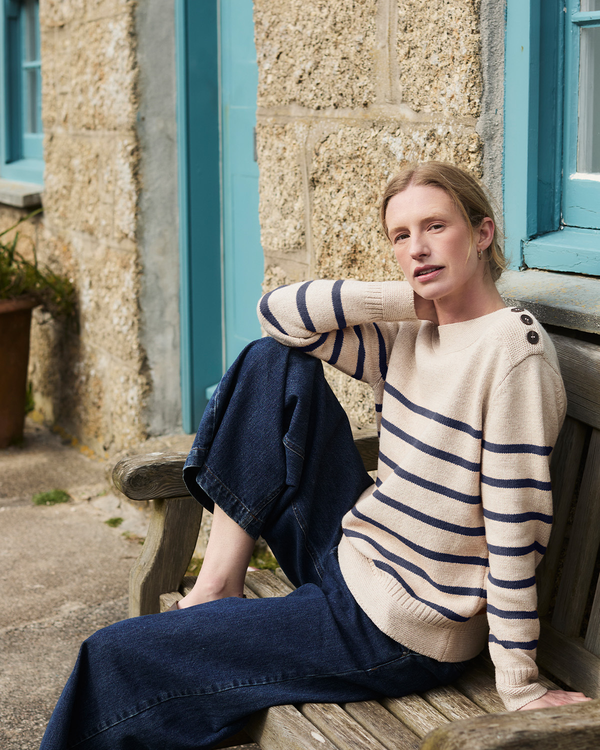 Button Detail Gansey Jumper