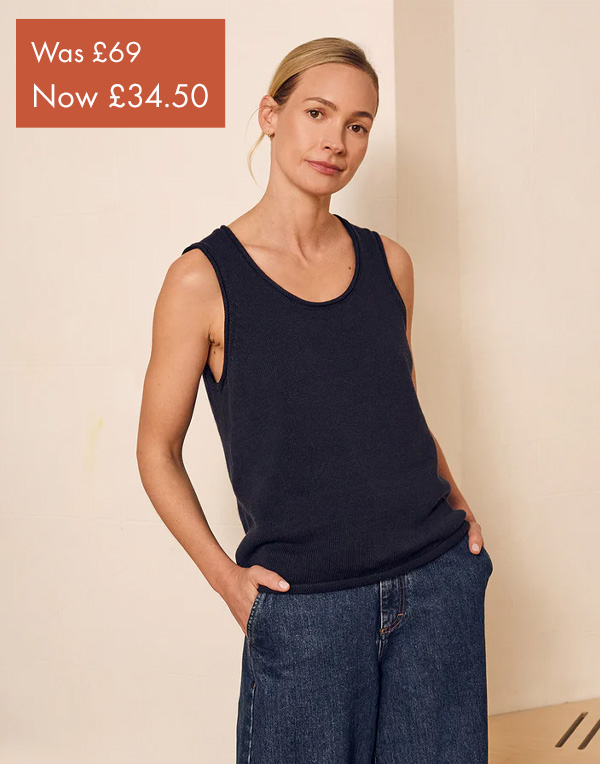 Linen Blend Knitted Tank Top