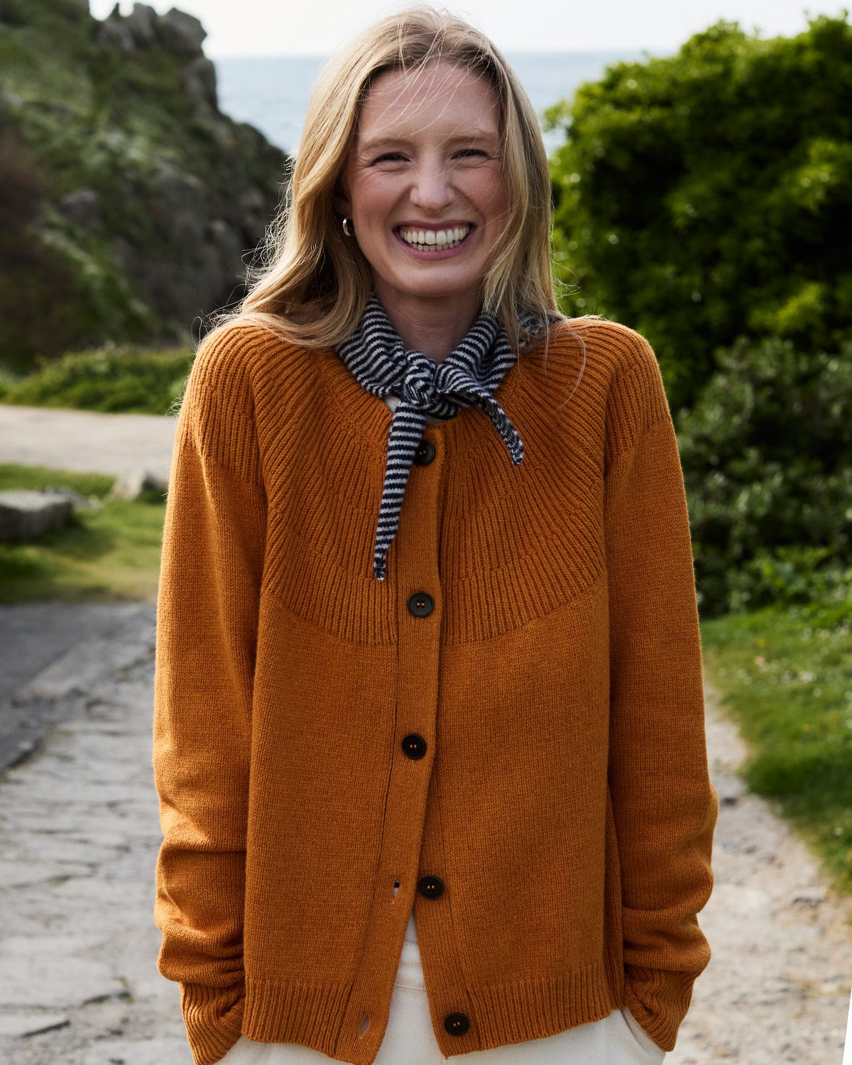 Textured Yoke Cardigan