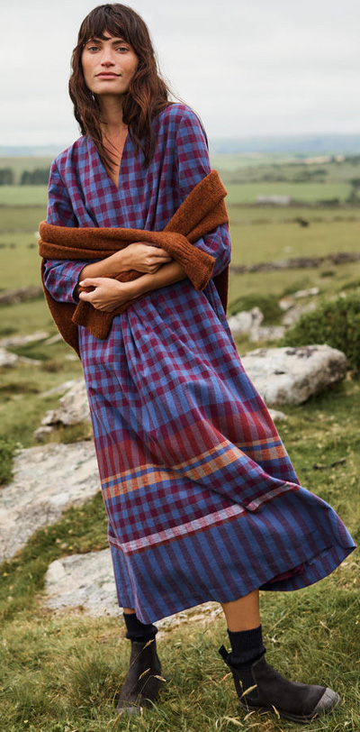 Engineered Check Dress