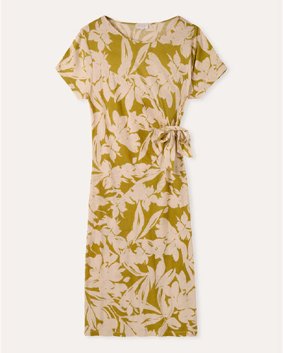 Linen Blend Knot Detail Dress