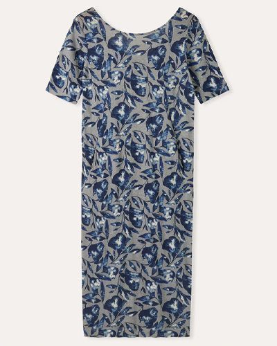 Linen Blend Button Back Dress