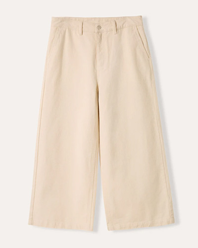 Wide Leg Cropped Denim Jeans