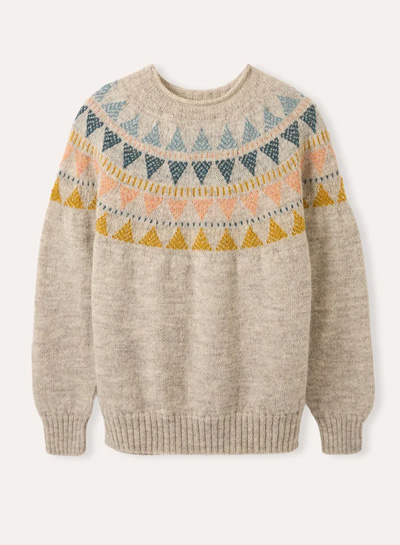 British Geo Fair Isle Yoke Jumper (oatmeal)