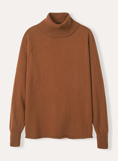 Supersoft Slouch Roll Neck Jumper (toffee)
