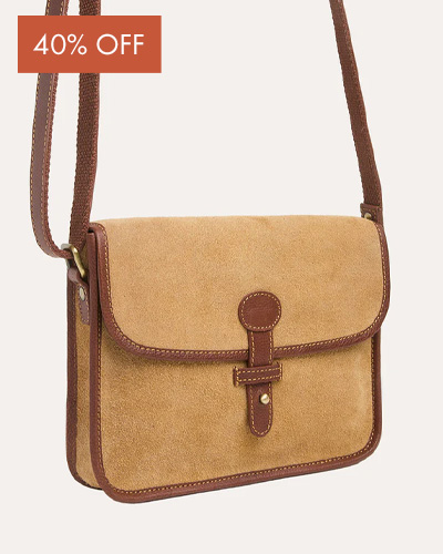 Suede Stud Strap Cross Body Bag