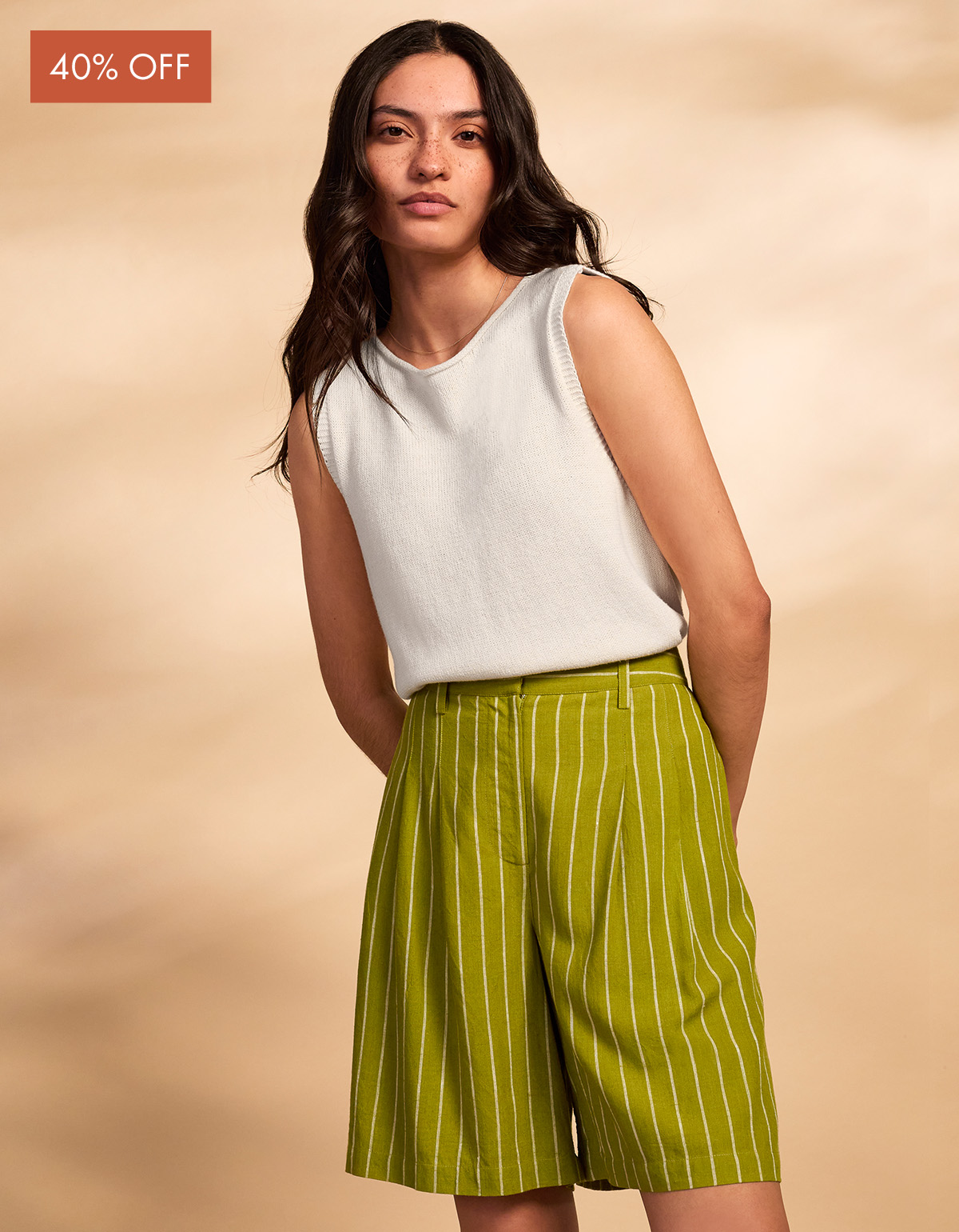 Pleat Front City Shorts
