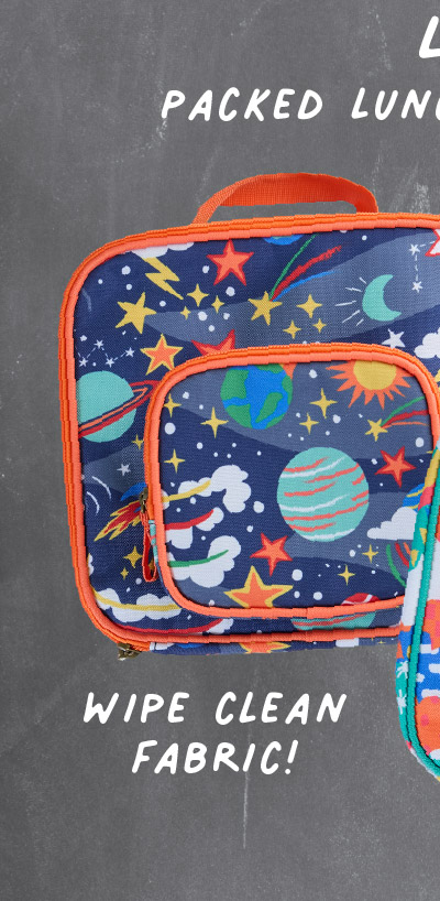Lunch break - packed lunches just got more colourful - wipe clean fabric!