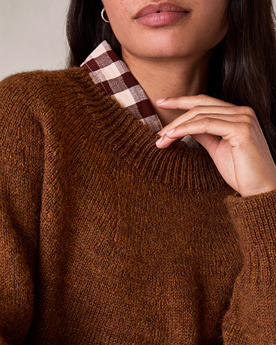 Gingham Button Through Shirt (chocolate gingham)