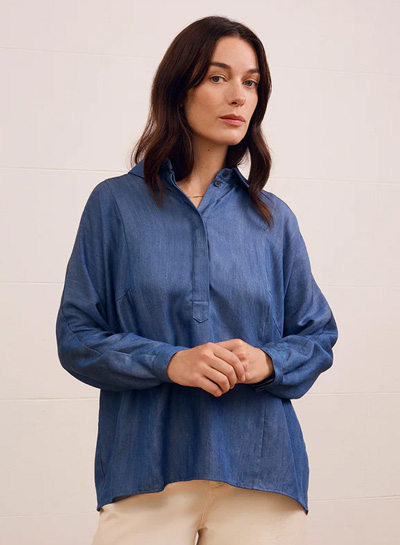 Drapey Pop Over Blouse