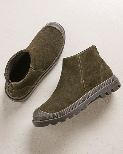 Toe Cap Suede Ankle Boots