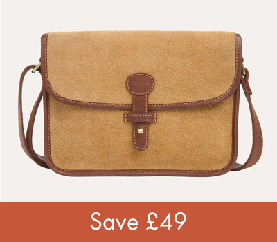 Suede Stud Strap Cross Body Bag