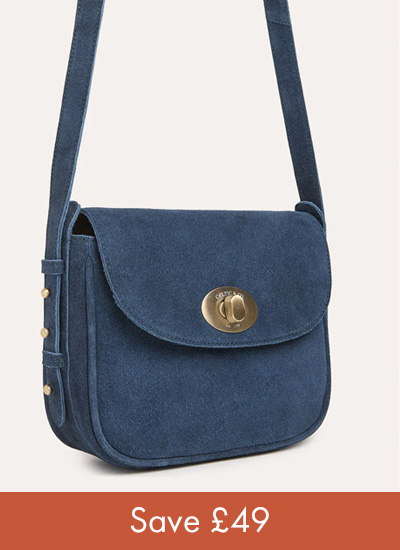 Suede Twist Lock Mini Cross Body Bag