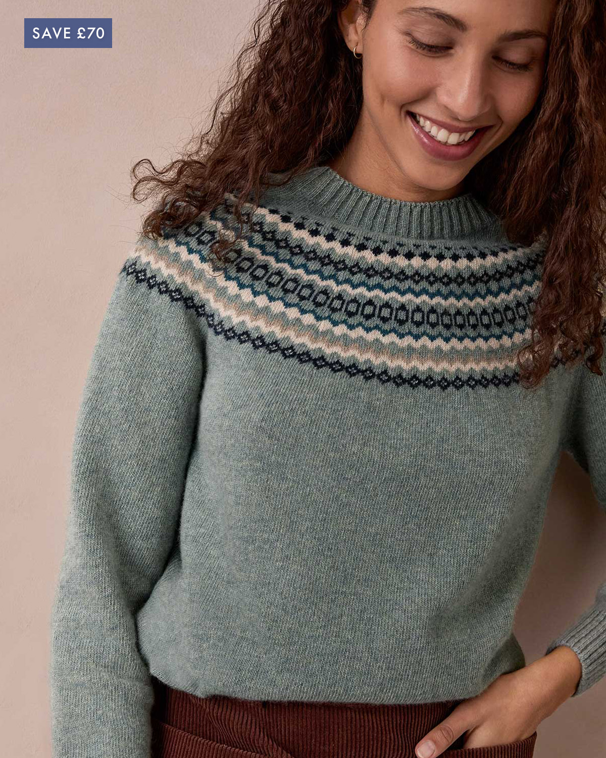 Ditsy Fair Isle Yoke Jumper