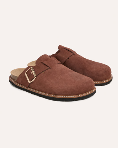 Suede Welt Detail Clogs