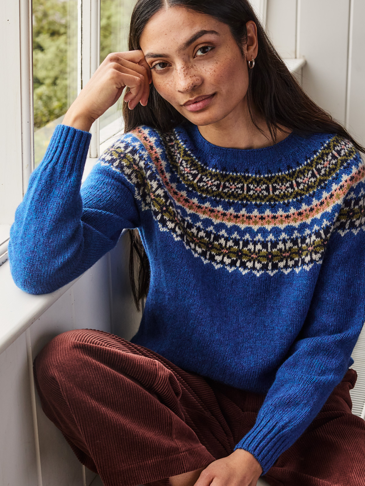 Harley Of Scotland Highlands Crew Neck Jumper (cobalt)
