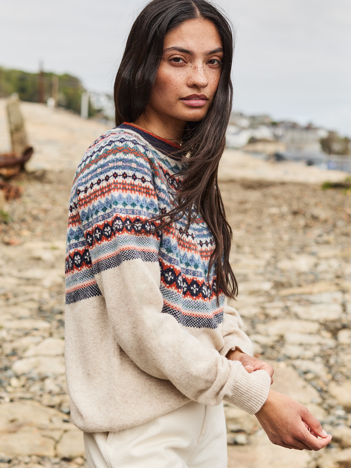 Lambswool Fair Isle Jumper (oatmeal multi)