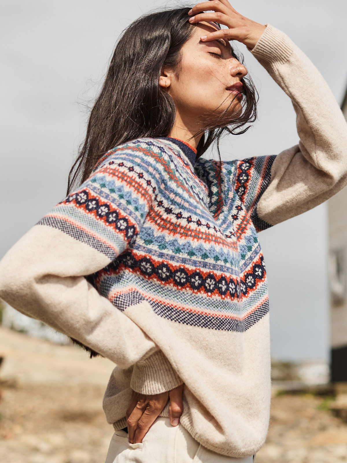Lambswool Fair Isle Jumper (oatmeal multi)