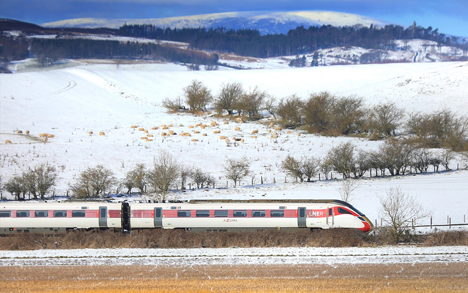 LNER against snowy backdrop