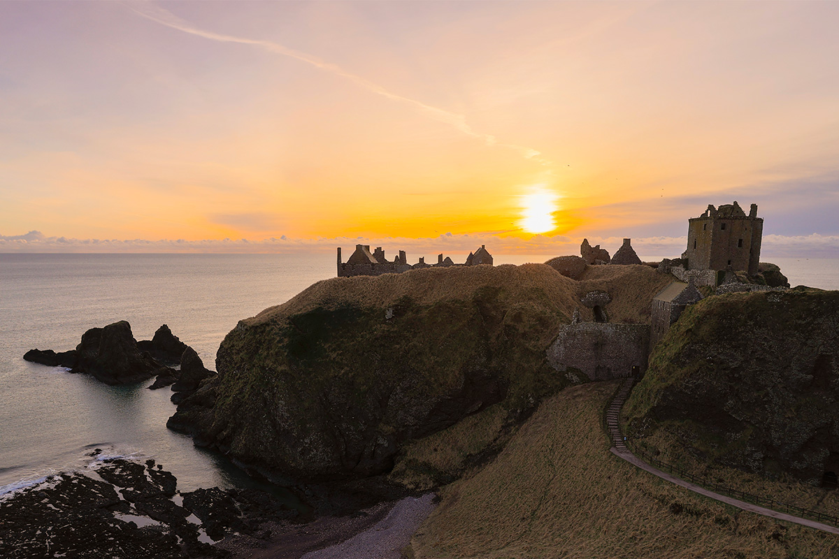 Dunnotar Castle at sunset