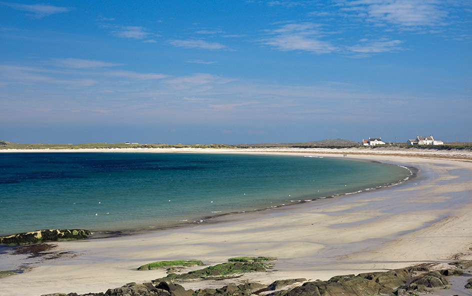 Sandy beach and blue sea