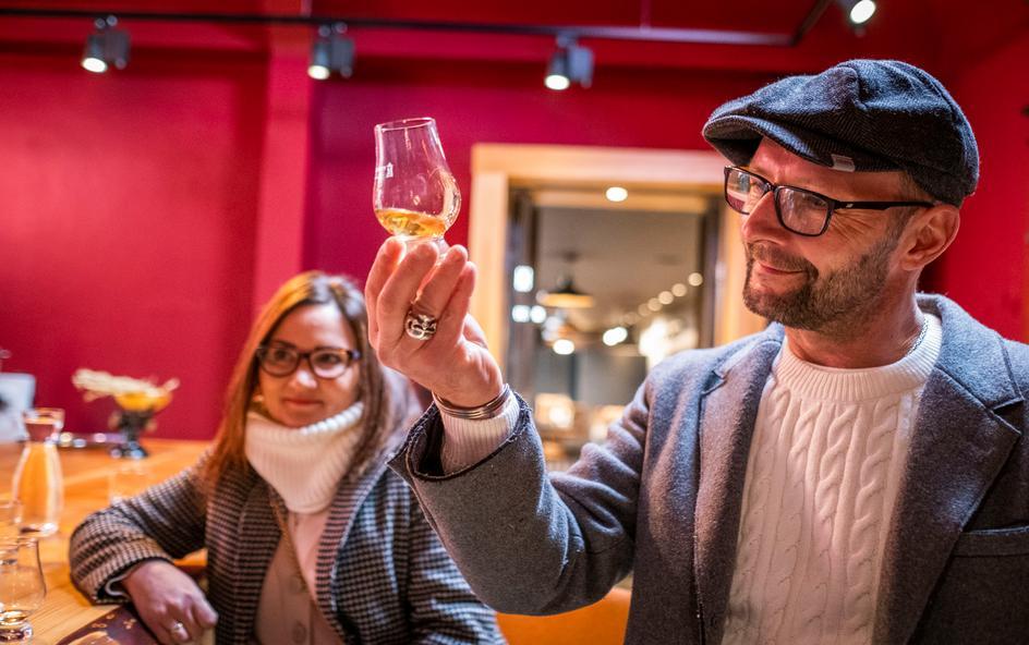 A couple of people in Viking boat