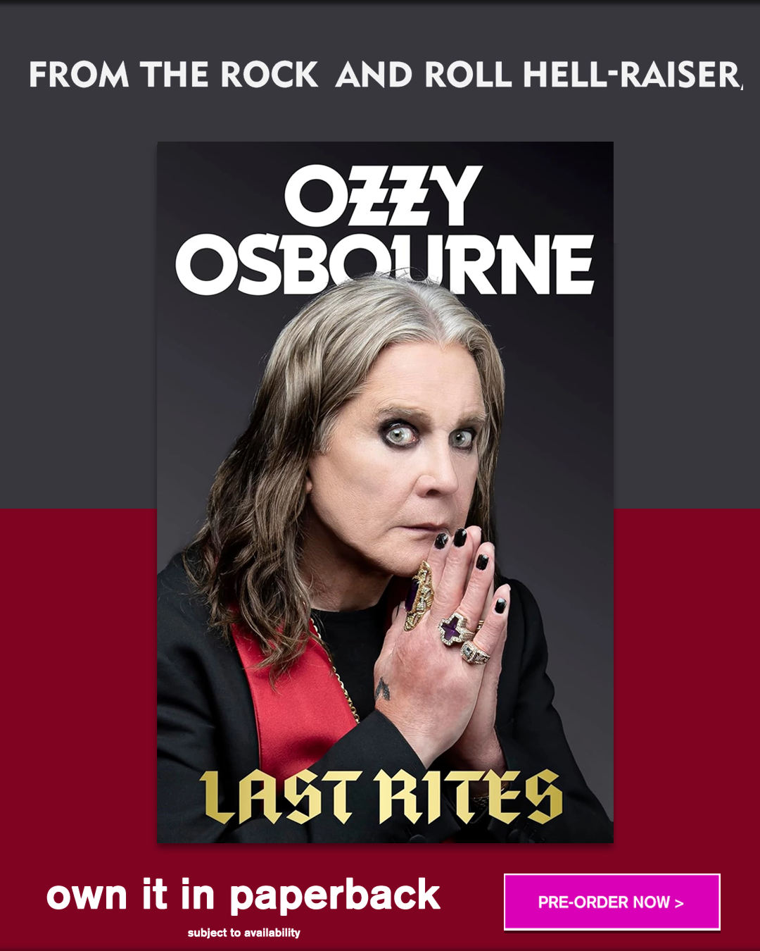 Ozzy Osbourne Last Rites Paperback 