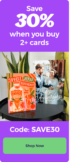 30% Off 2 or more cards - use code: SAVE30
