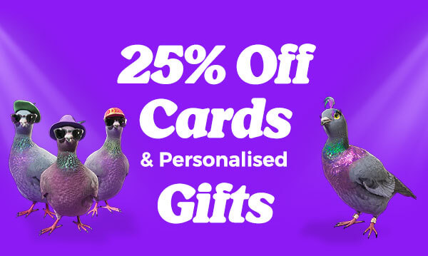 25% off cards & personalised gifts