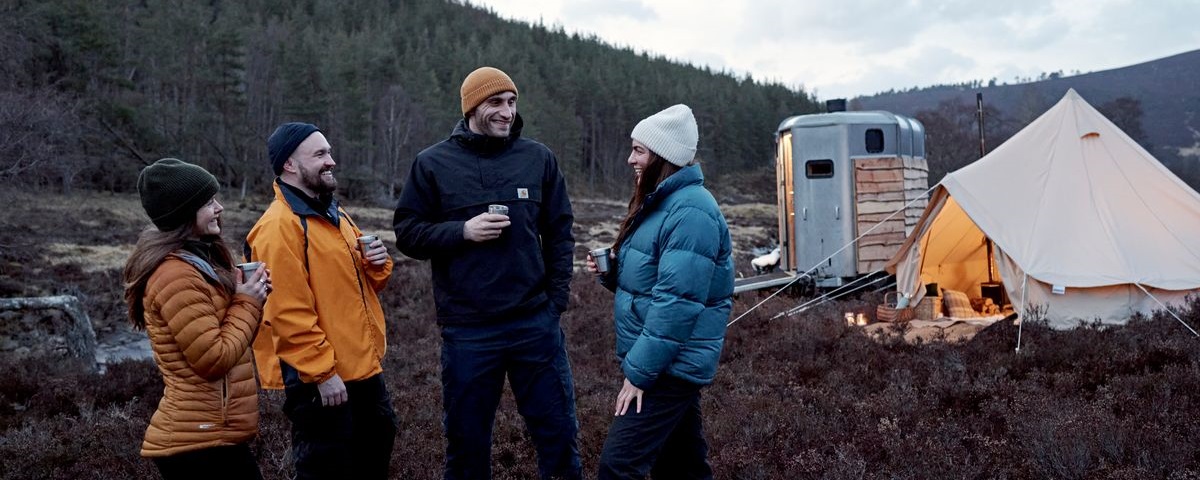 A group of friends at Wild Braemar, Aberdeen and Aberdeenshire. © VisitScotland / Mat Hay