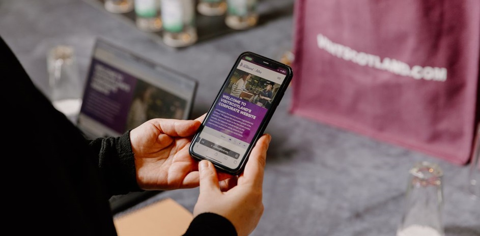 VisitScotland website on a mobile. © VisitScotland and Connor Mollison