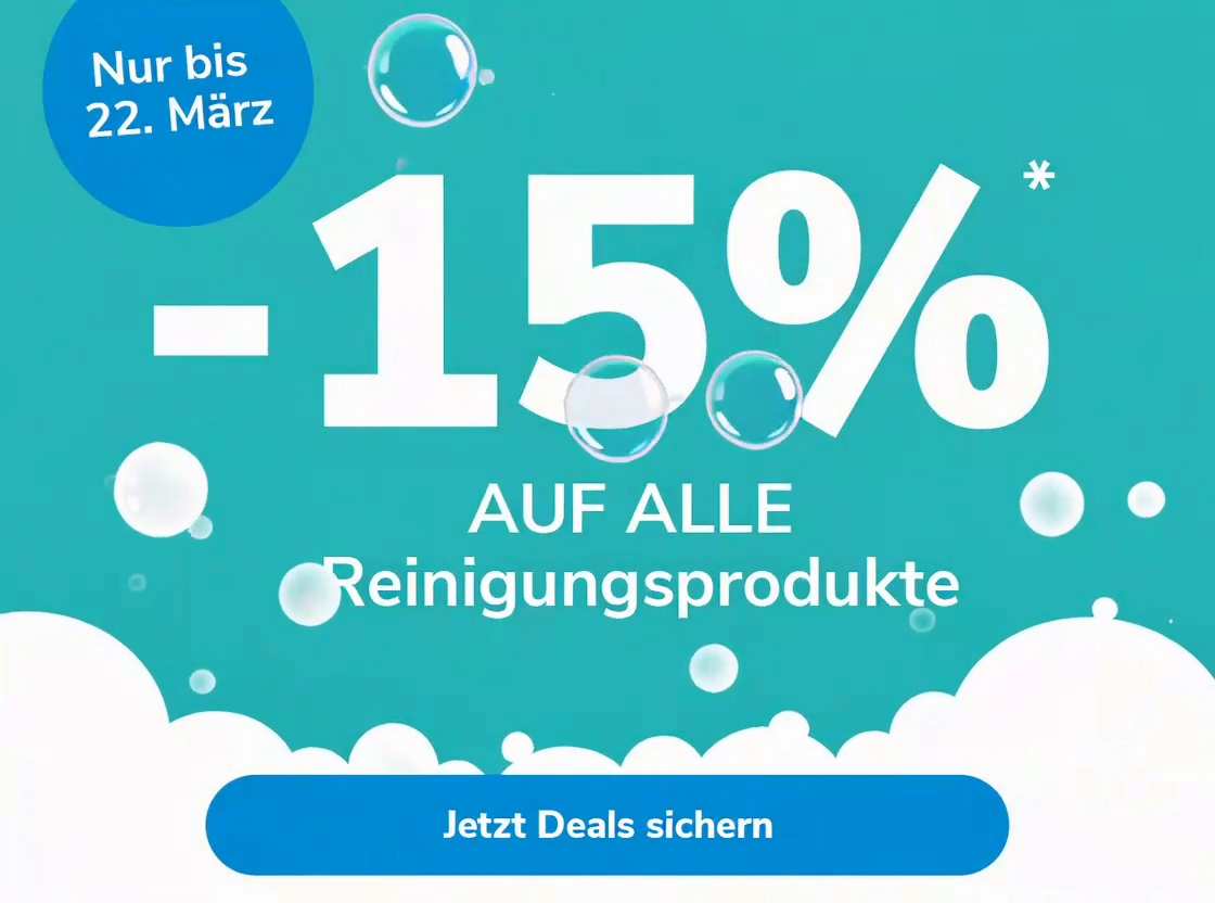 -15% auf alle Reinigungsprodukte