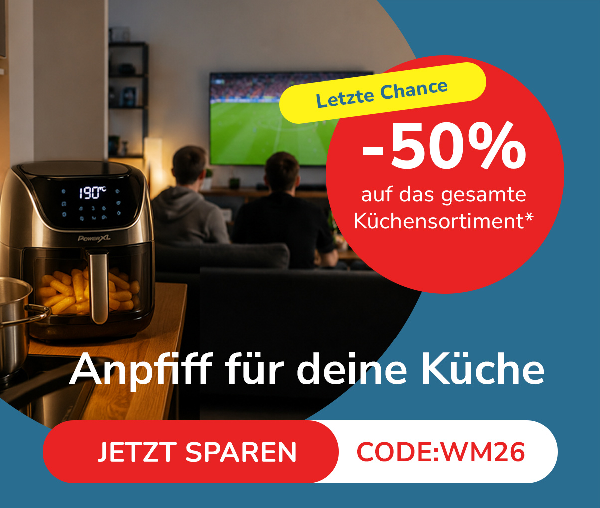 -50% auf das gesamte Küchensortiment