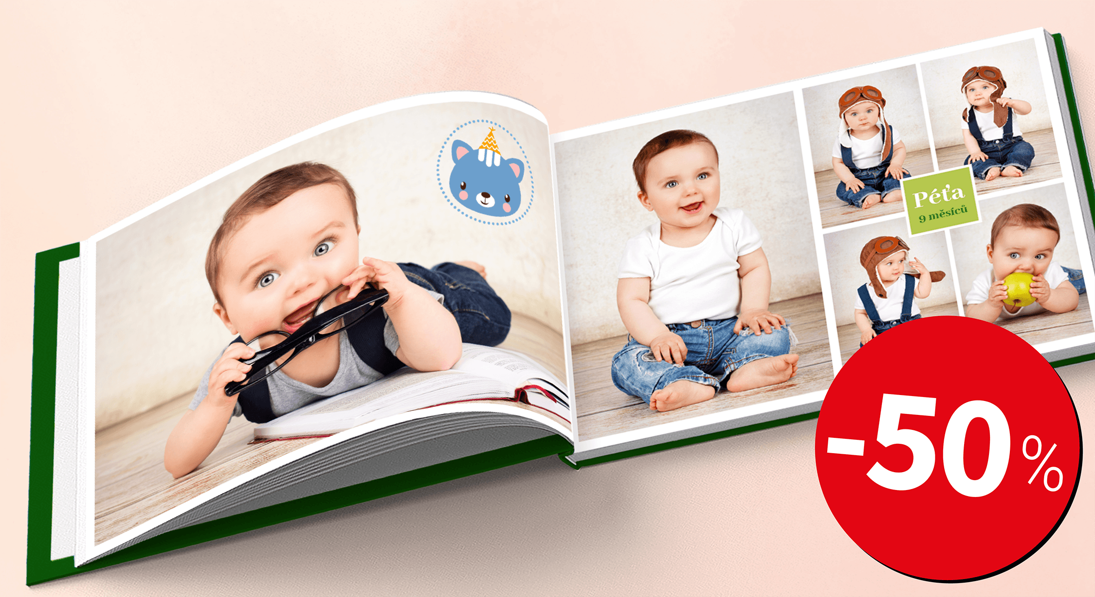 -50 % Fotokniha pevná, cca A4 na šířku