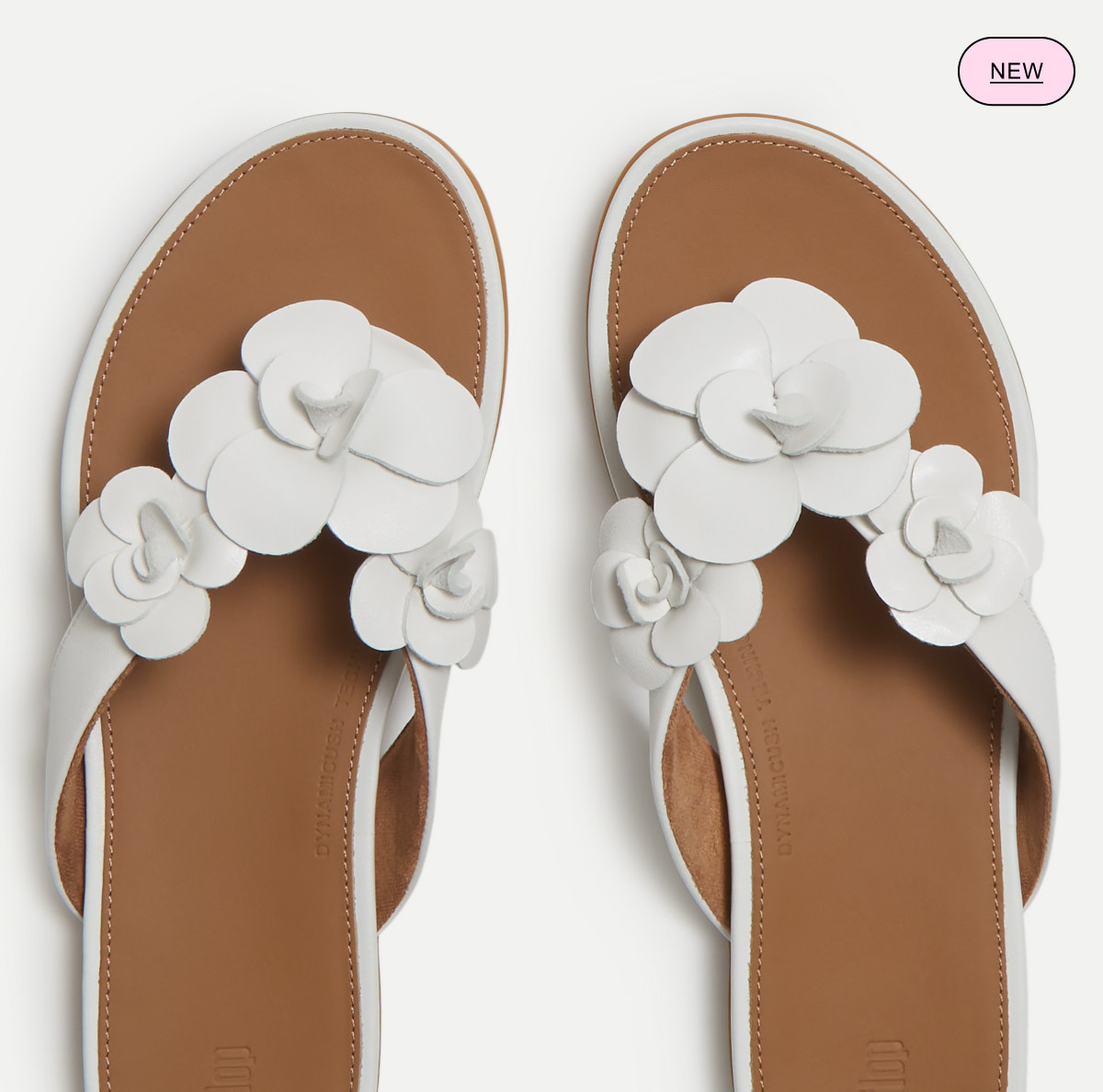 GRACIE Flower Leather Flip-Flops