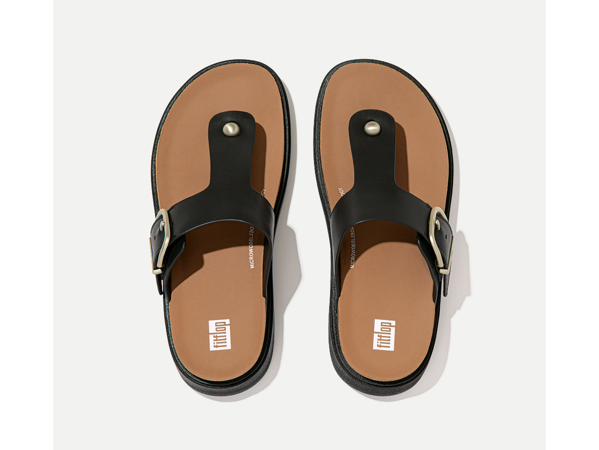 GEN-FF Buckle Leather Toe-Post Sandals Image