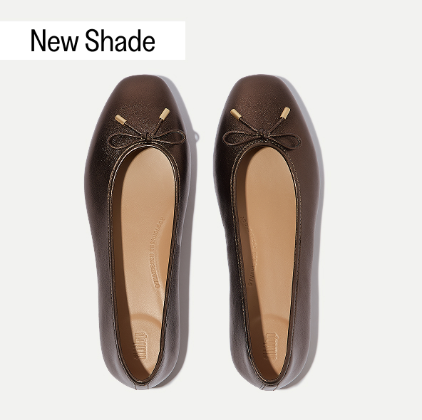 DELICATO Bow Soft Leather Ballerinas Summer Bronze Image