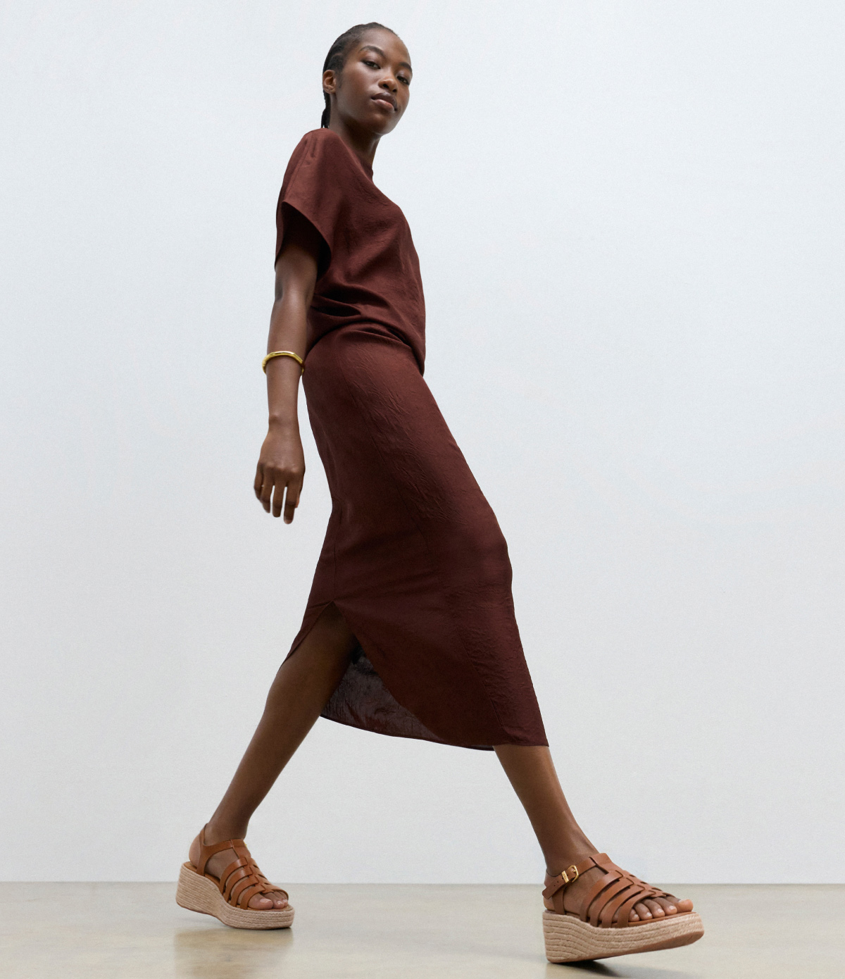 PLATFFORMS Espadrille Leather Fisherman Wedge Sandals