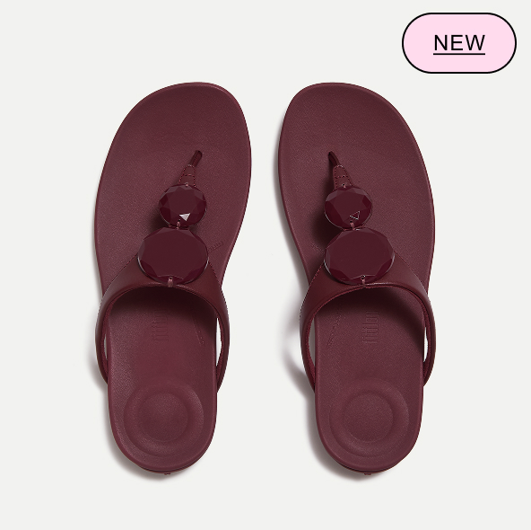 SOLAY Toe-Post Sandals - Merlot