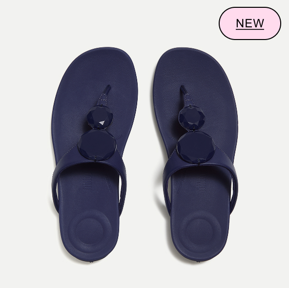 SOLAY Toe-Post Sandals - Deep Blue
