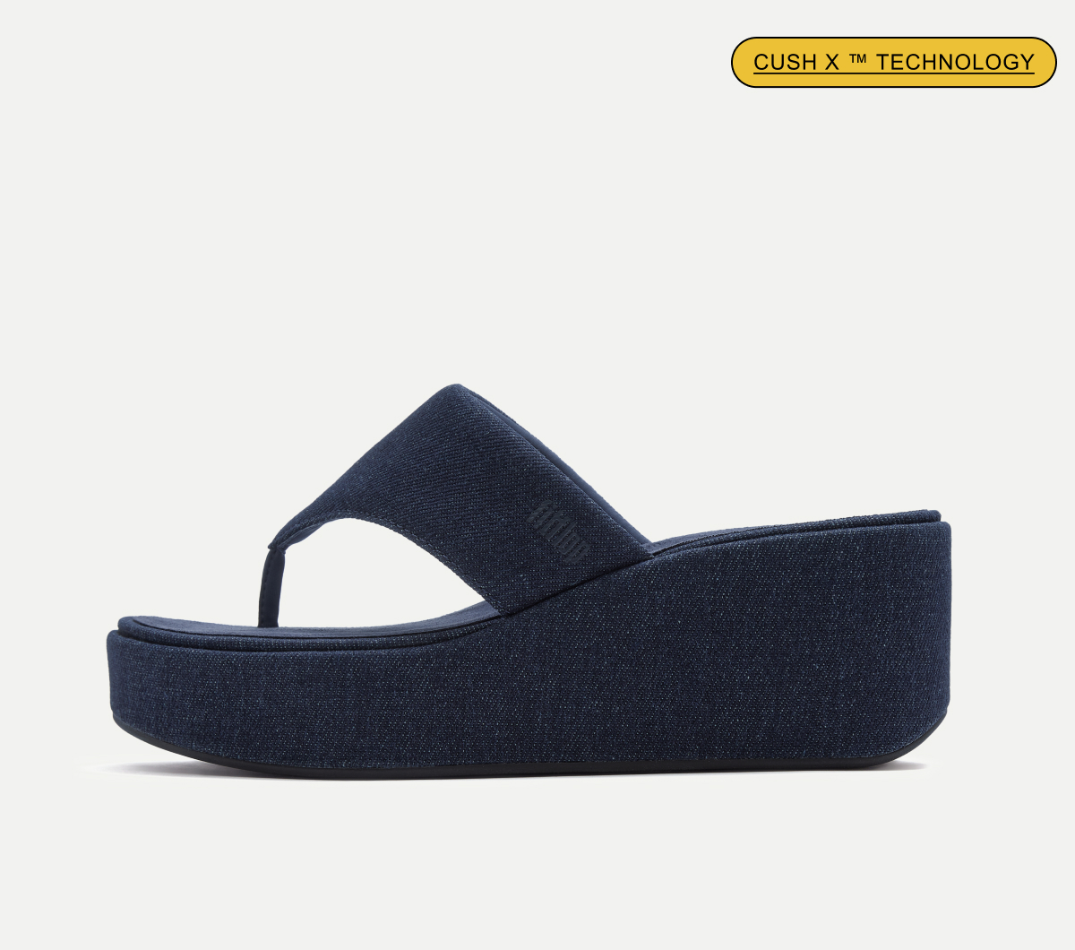 PLATFFORMS Denim Wedge Toe-Post Sandals