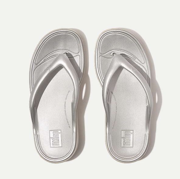 RELIEFF Metallic Recovery Toe-Thongs Sandals Silver Image